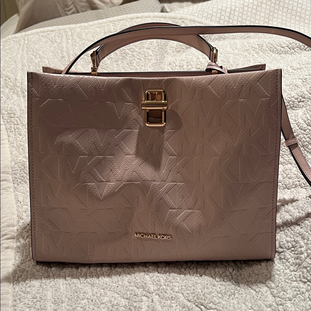 Michael Kors Blush Embossed Satchel